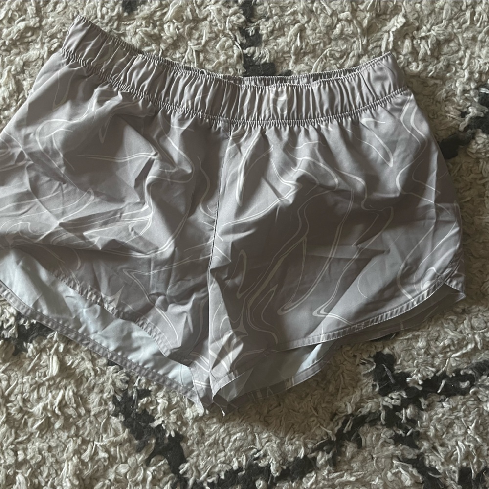 Gray and white shorts